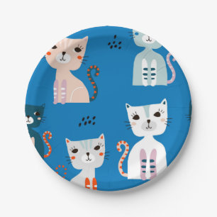 Cat pattern paper plate