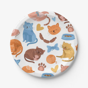 Cat pattern paper plate