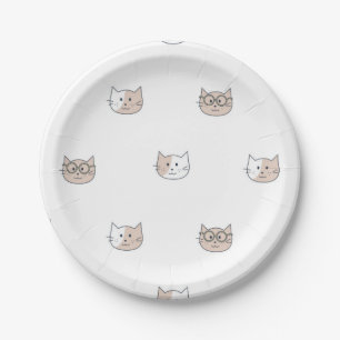 Cat pattern paper plate