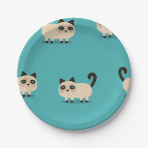 Cat pattern paper plate