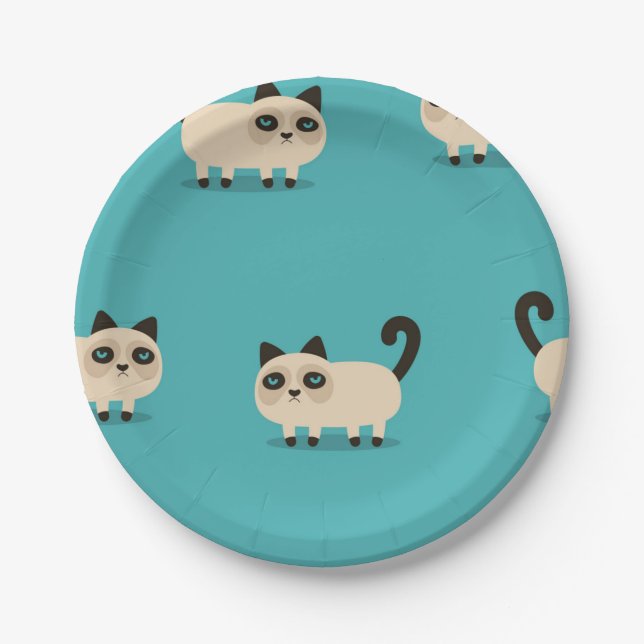 Cat pattern paper plate (Front)