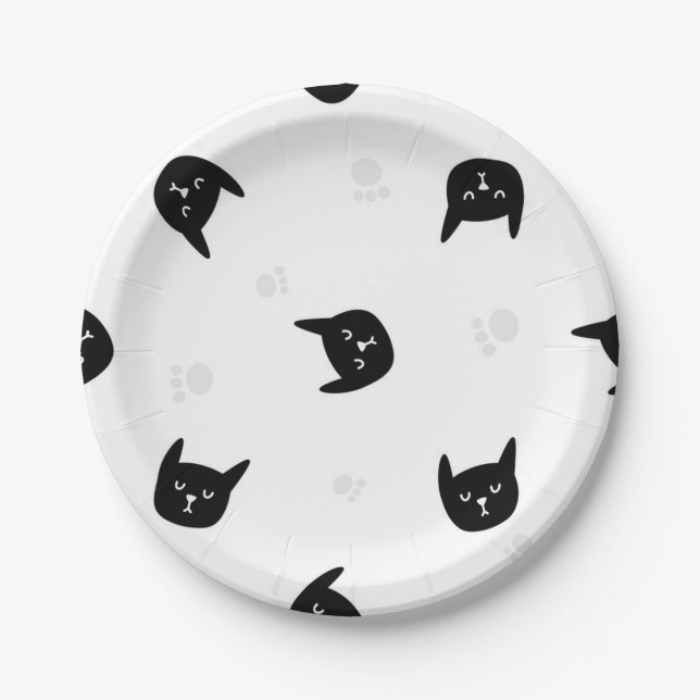 Cat pattern paper plate (Front)
