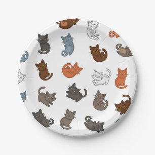 Cat pattern paper plate