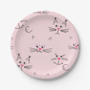 Cat pattern paper plate