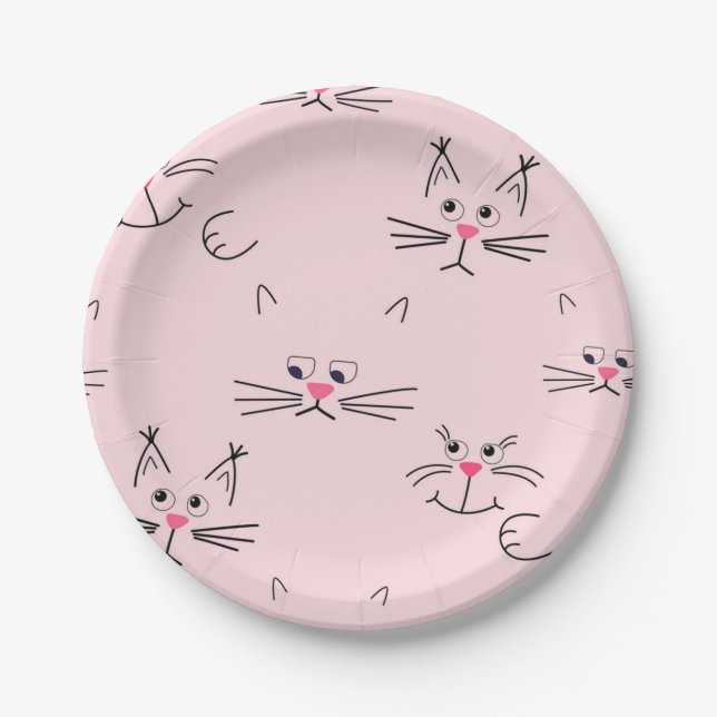 Cat pattern paper plate (Front)