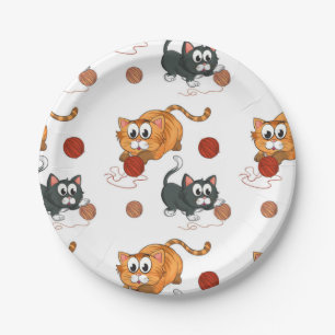 Cat pattern paper plate