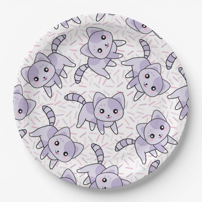 Cat Pattern Paper Plate (Front)