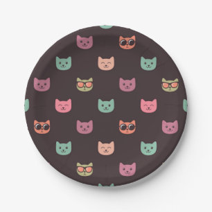 Cat pattern paper plate