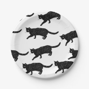 Cat pattern paper plate