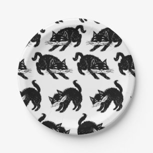 Cat pattern paper plate