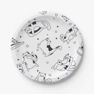 Cat pattern paper plate