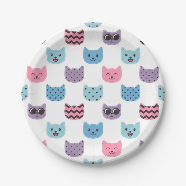 Cat pattern paper plate (Front)