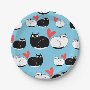 Cat pattern paper plate