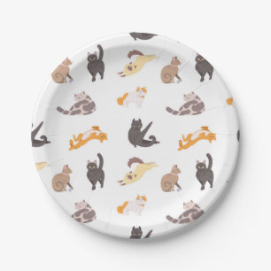 Cat pattern paper plate