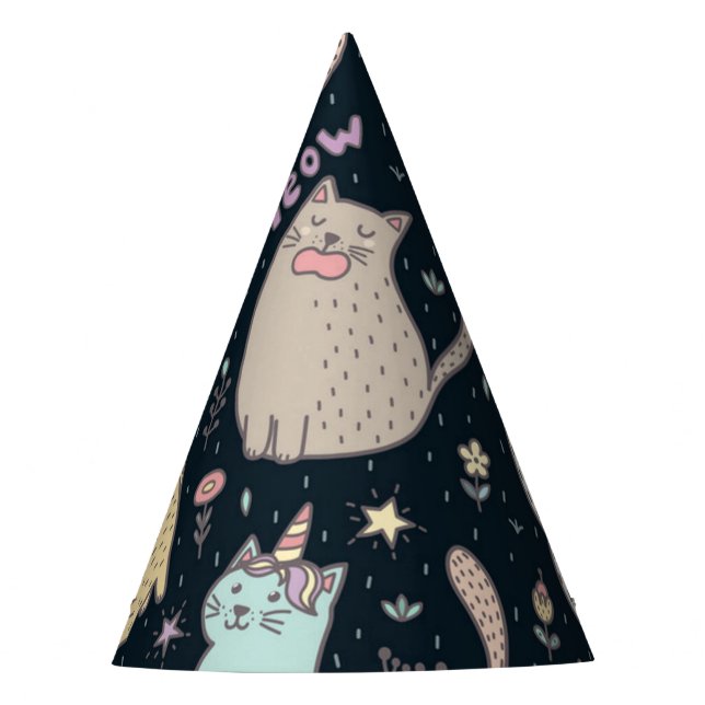 Cat pattern party hat (Front)