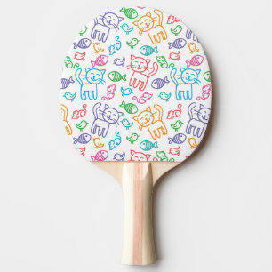 cat pattern ping pong paddle