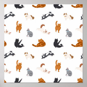 Cat pattern poster