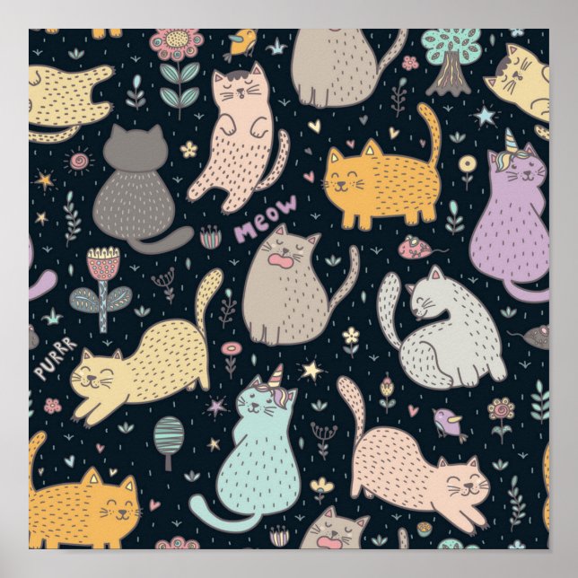 Cat pattern poster (Front)