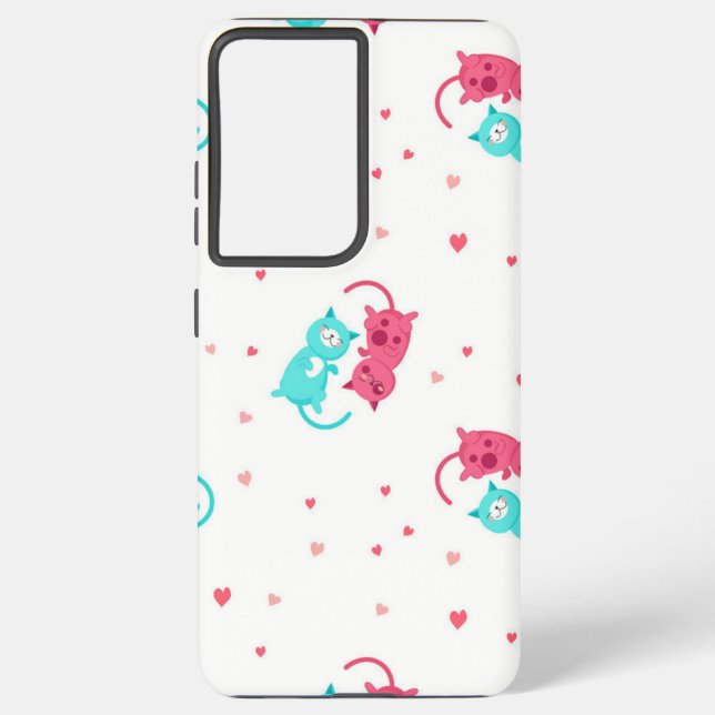 Cat pattern samsung galaxy s21 ultra case (Back)