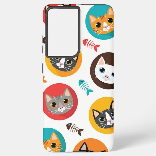 Cat pattern samsung galaxy s21 ultra case (Back)