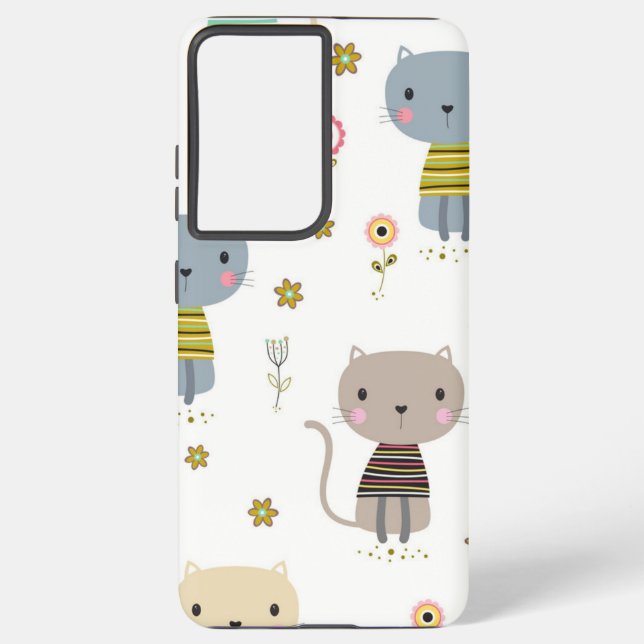 Cat pattern samsung galaxy s21 ultra case (Back)