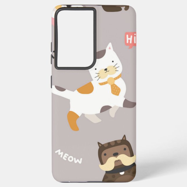 Cat pattern samsung galaxy s21 ultra case (Back)