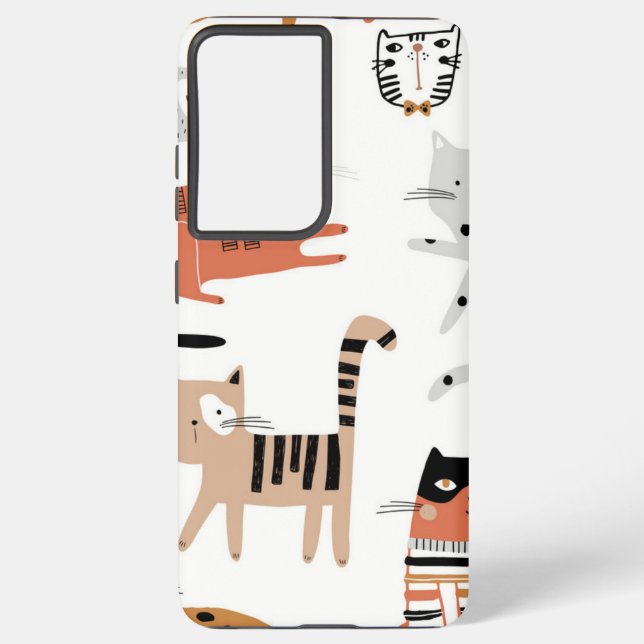Cat pattern samsung galaxy s21 ultra case (Back)