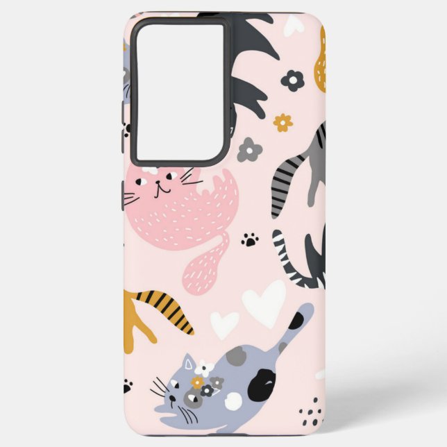 Cat pattern samsung galaxy s21 ultra case (Back)