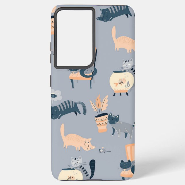 Cat pattern samsung galaxy s21 ultra case (Back)