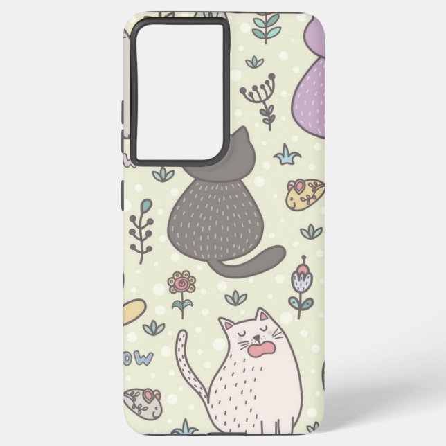 Cat pattern samsung galaxy s21 ultra case (Back)