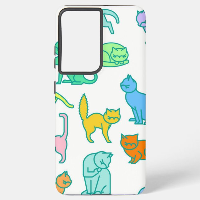 Cat pattern samsung galaxy s21 ultra case (Back)