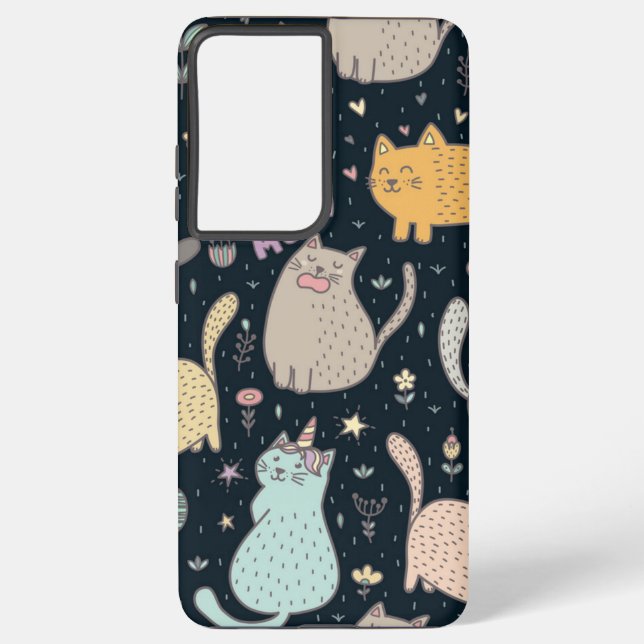 Cat pattern samsung galaxy s21 ultra case (Back)