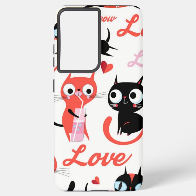 Cat pattern samsung galaxy s21 ultra case (Back)