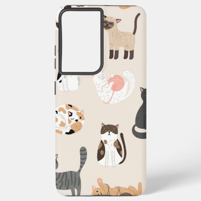 Cat pattern samsung galaxy s21 ultra case (Back)