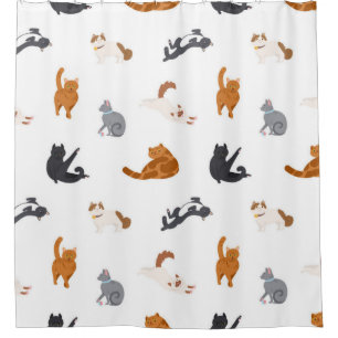 Cat pattern shower curtain