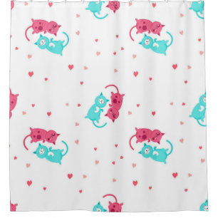 Cat pattern shower curtain