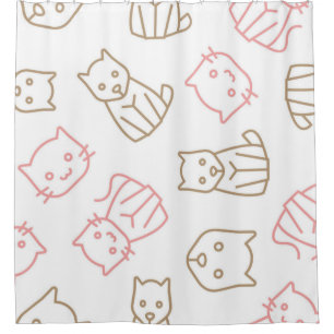 Cat pattern shower curtain