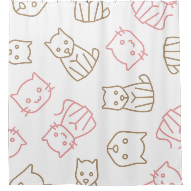 Cat pattern shower curtain (Front)