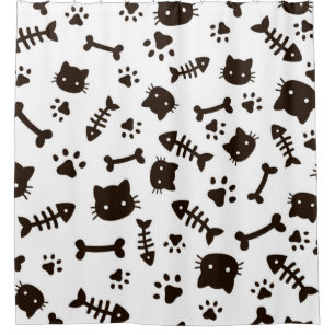 Cat pattern shower curtain