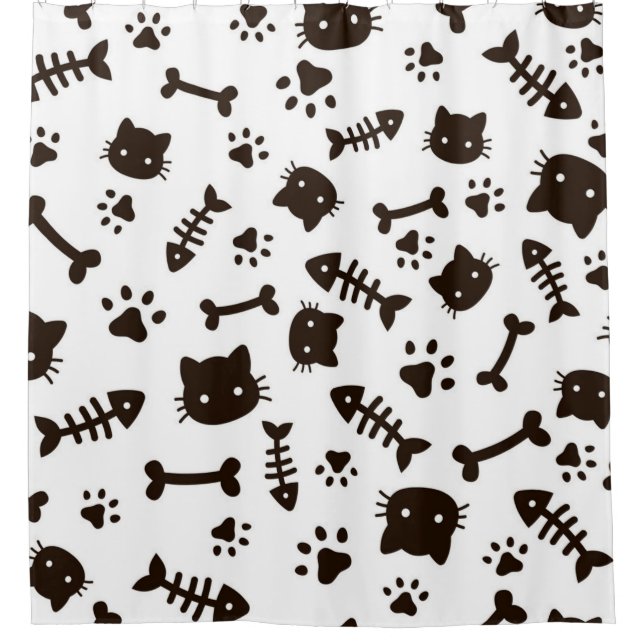 Cat pattern shower curtain (Front)