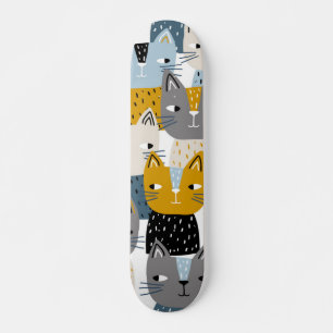 Cat pattern skateboard