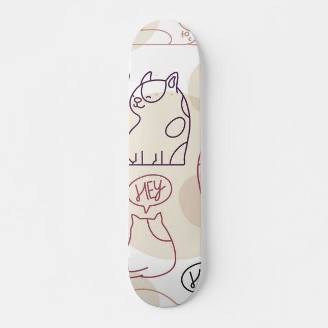 Cat pattern skateboard (Front)