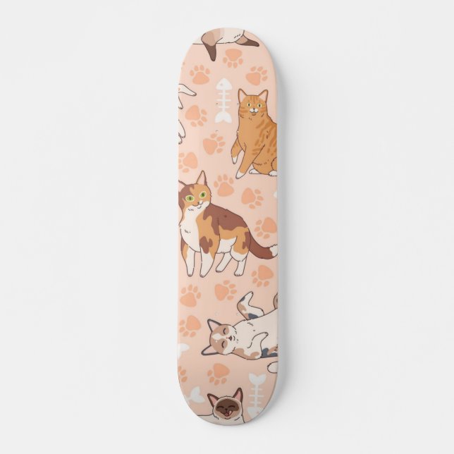Cat pattern skateboard (Front)