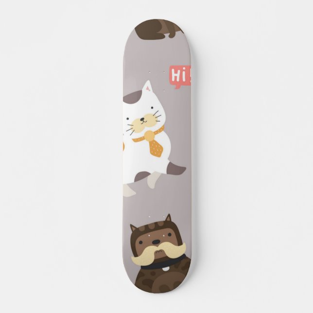 Cat pattern skateboard (Front)