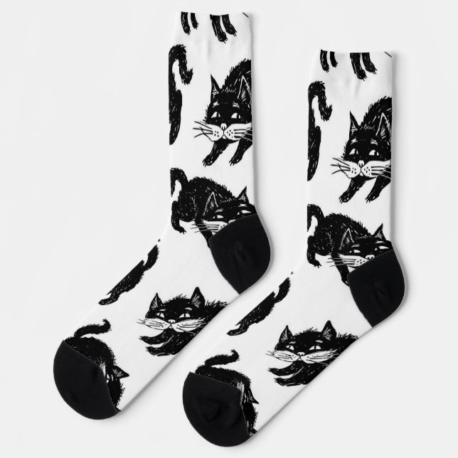 Cat pattern socks (Left)
