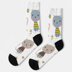 Cat pattern socks