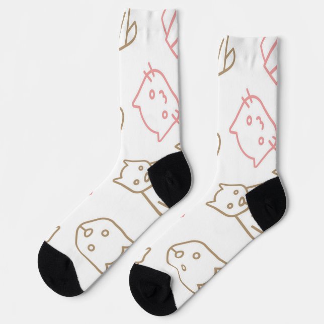 Cat pattern socks (Left)