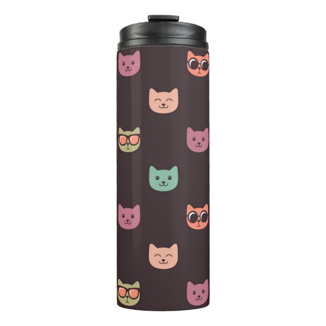 Cat pattern thermal tumbler (Front)