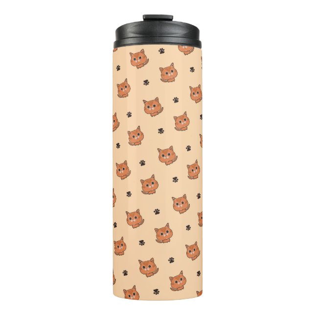 cat pattern thermal tumbler (Front)