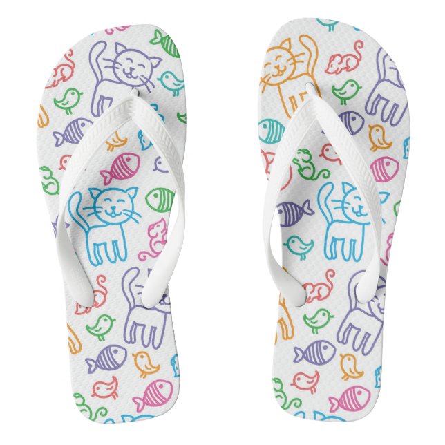 cat pattern thongs (Footbed)